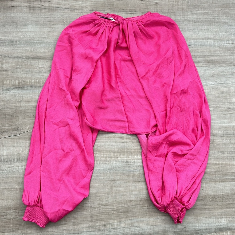 Zara Long Sleeve Cropped Blouse - Picture 6 of 8